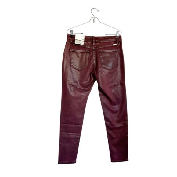 KanCan Mid Rise Coated Denim Ankle Skinny Jeans in Burgundy - Sz 3/25 - NWT - Picture 4 of 9